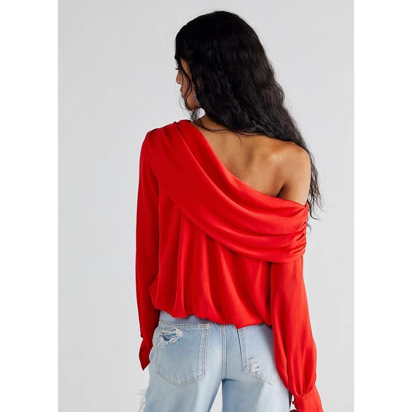 Free People Jenna Satin Top in Suntan Size XS FRE248 - Picture 2 of 5